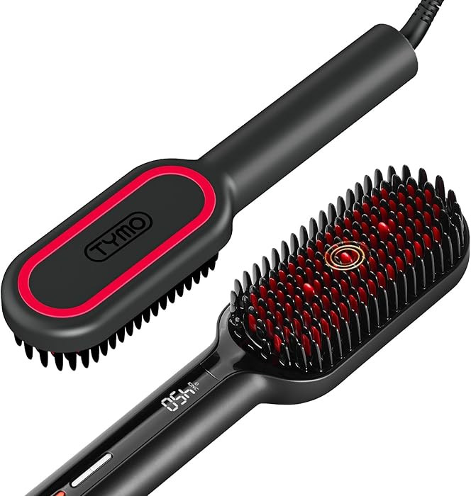 TYMO Hair Straightener Brush - Upgraded Ionic Plus Straightening Brush with Dense Bristles, 16 Te... | Amazon (US)