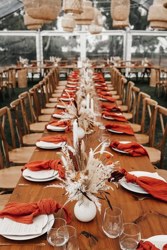 6 Pack Terracotta Cheesecloth Table Runner Gauze Table Runner 10FT Long Semi-Sheer Table Runner B... | Amazon (US)