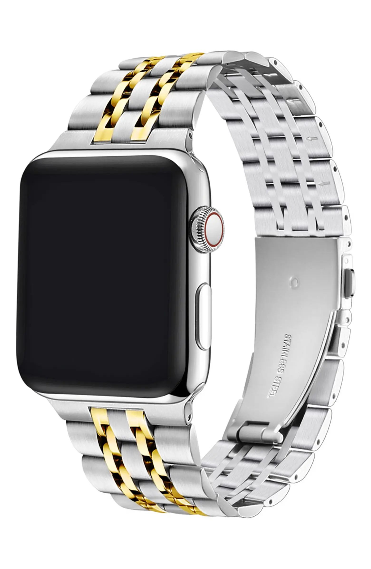 POSH TECH Rainey Two-Tone Gold/Silver Stainless Steel Apple Watch SE & Series 7/6/5/4/3/2/1 Band | Nordstrom