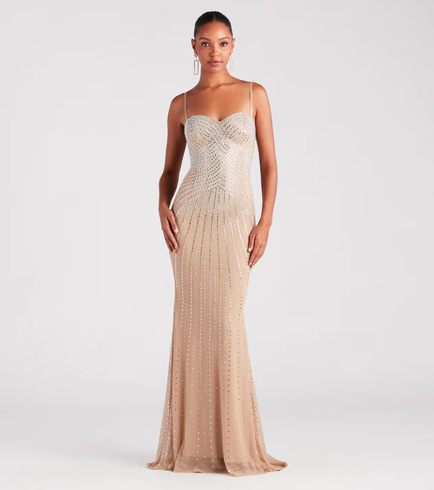 Tori Formal Rhinestone Mermaid Long Dress | Windsor Stores