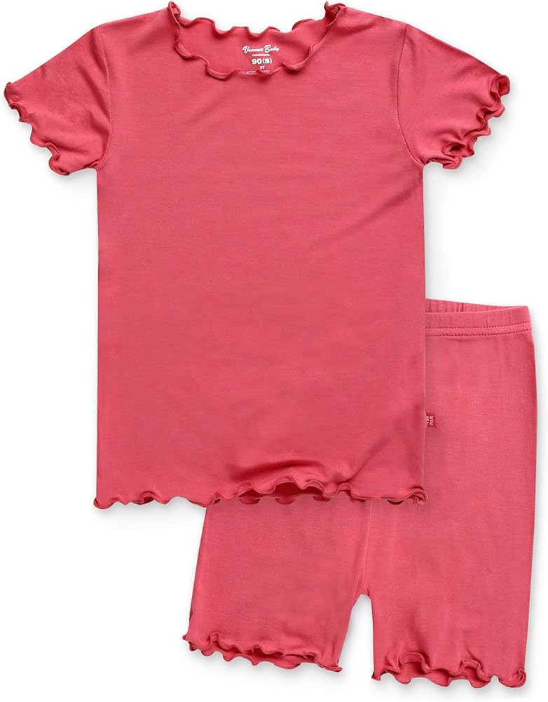 Toddler Kids Girls Boys Solid Short Soft Shirring Viscose Cool Warm Fabric Pjs Sleepwear Pajamas ... | Amazon (US)