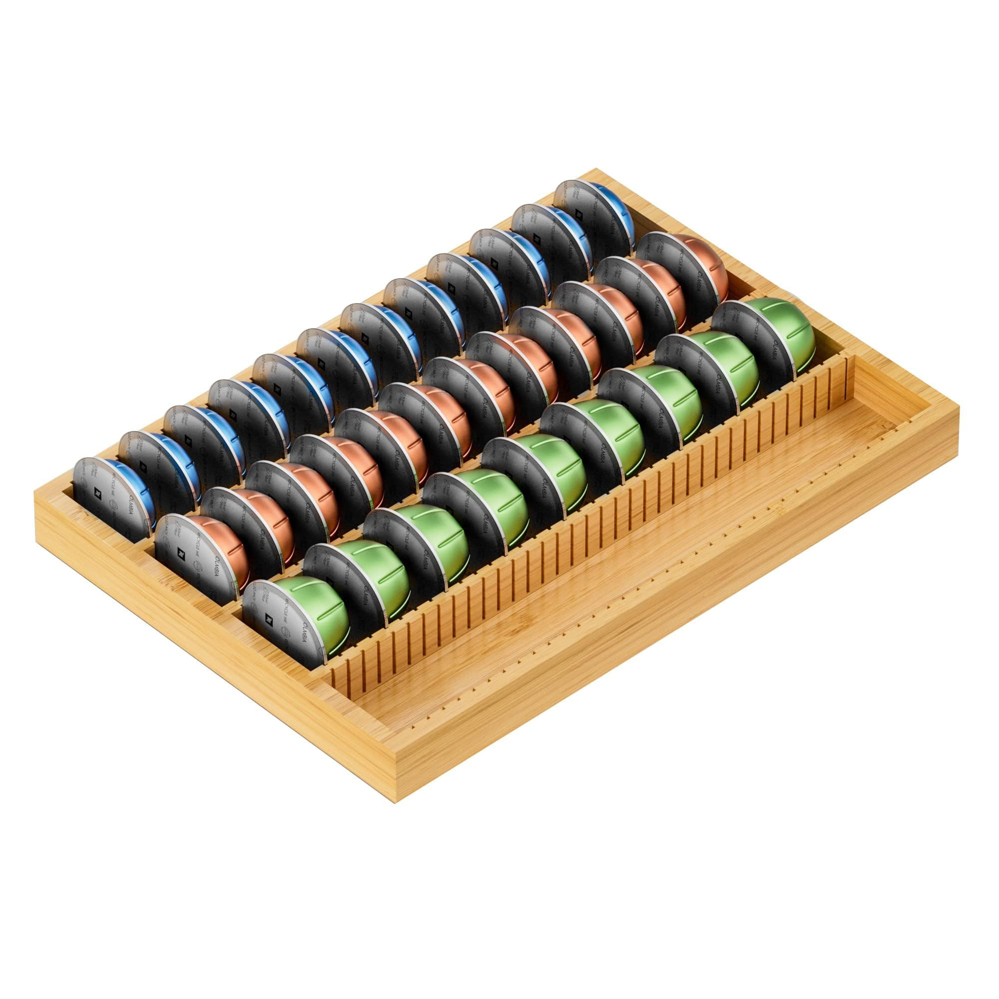 MinBoo Bamboo Coffee Pod Storage Holder Drawer Insert for Counter Compatible Nespresso Vertuo Ver... | Amazon (US)