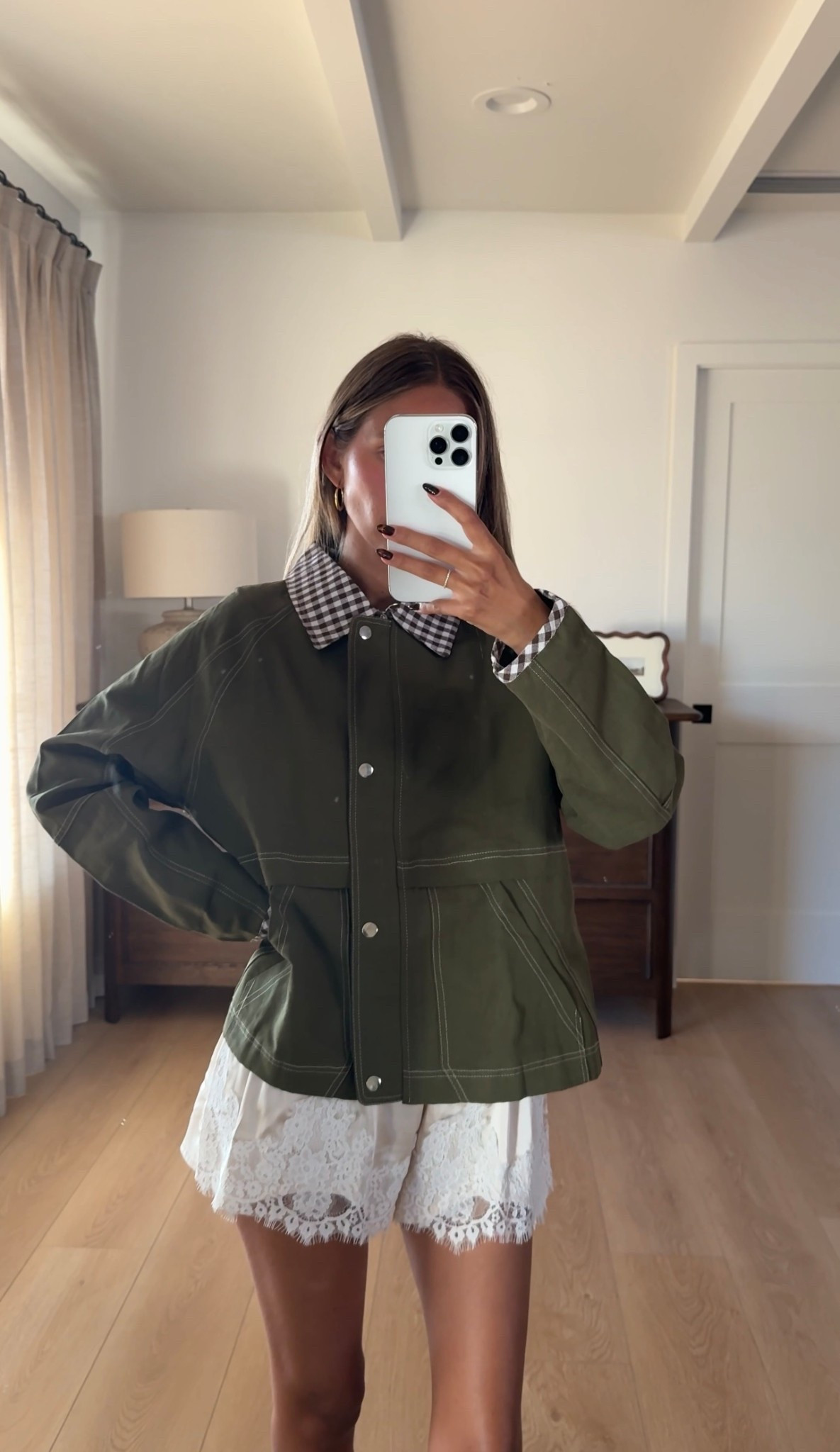 Cutie little fall outfit 🤎 jacket & shorts are Amazon finds 🤎