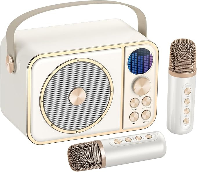 Mini Karaoke Machine for Kids Adults, Portable Bluetooth Speaker with 2 Wireless Microphones, Kid... | Amazon (US)