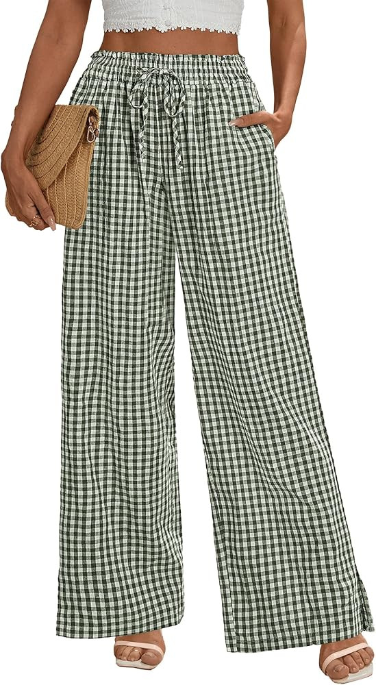 Rapbin Wide Leg Pants Woman Palazzo Pants High Waisted Drawstring Spring Summer Casual Flowy Trou... | Amazon (US)