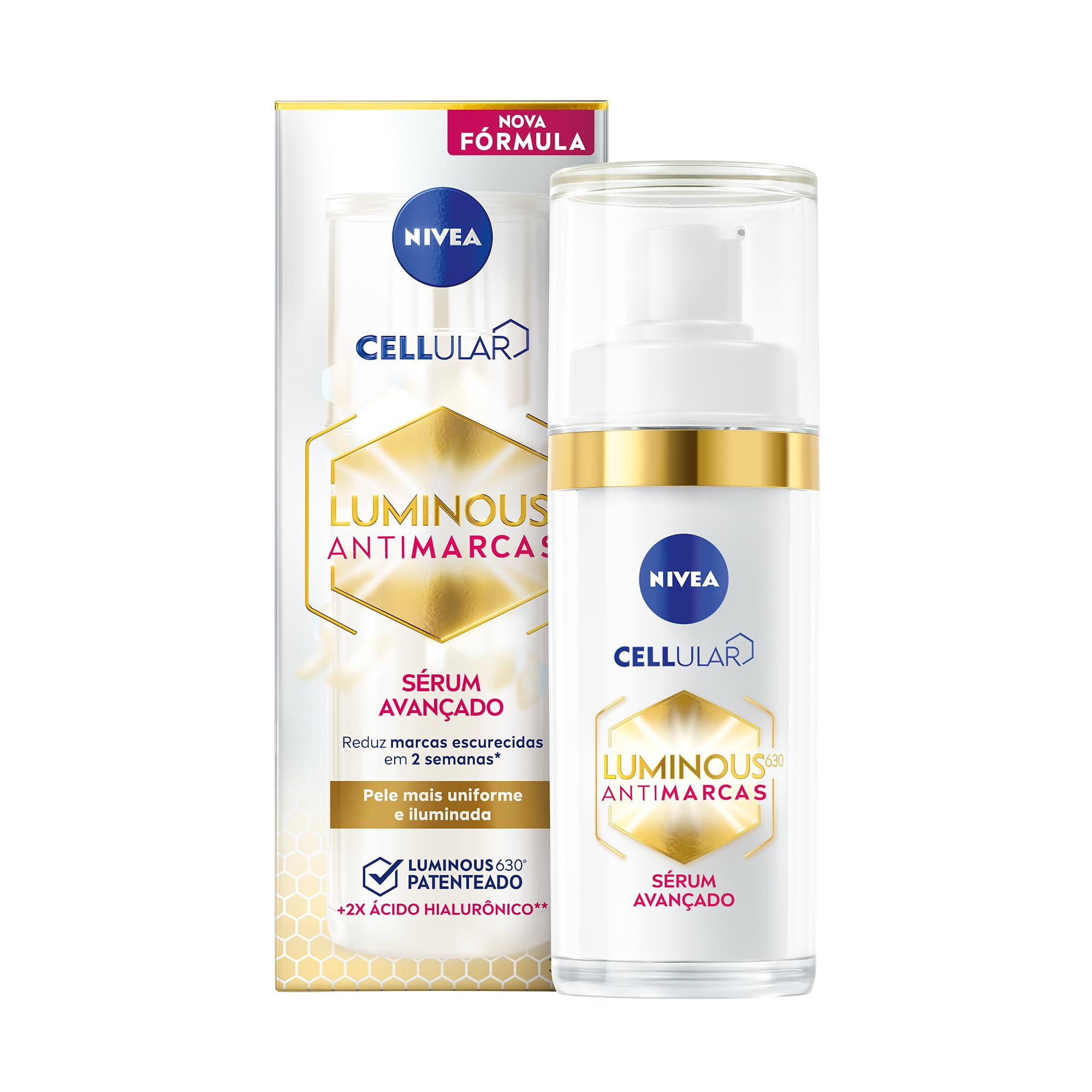 NIVEA Sérum Facial Cellular Luminous 630 30ml - Enriquecido com Ácido Hialurônico e Vitamina E... | Amazon (BR)