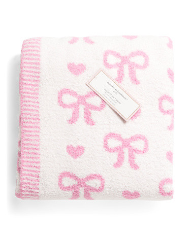 Lumina Bows Feather Yarn Throw | TJ Maxx