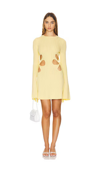 x REVOLVE Dallas Knit Mini Dress in Yellow | Revolve Clothing (Global)