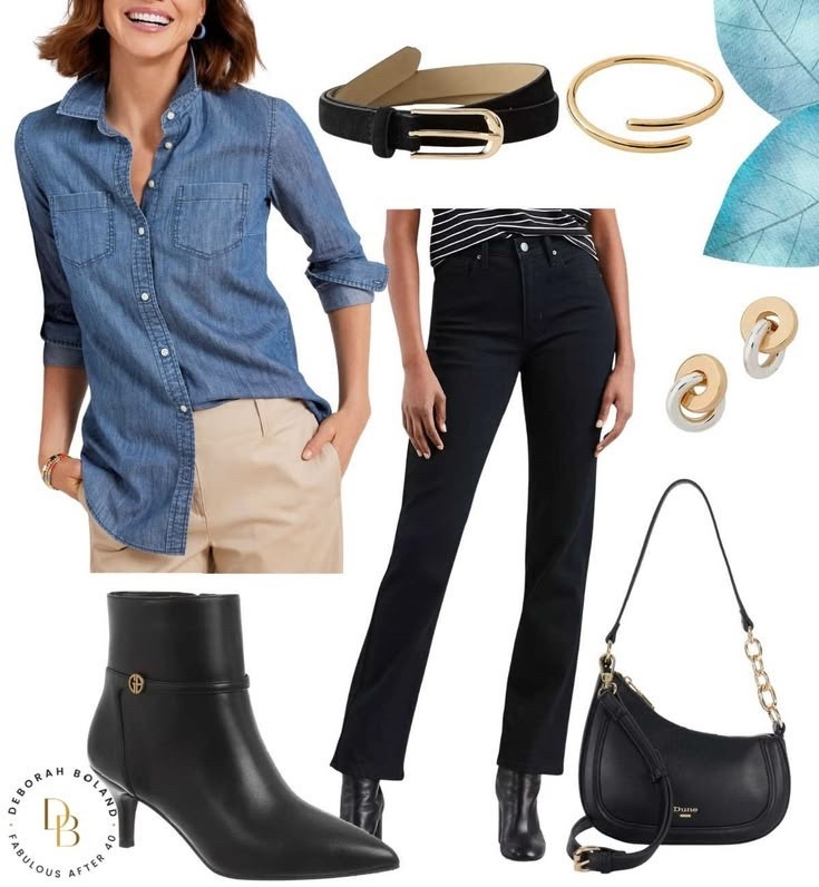 Transitional dressing has entered the chat 🤍

This is one of those go-to combinations I reach for when the weather can’t quite make up its mind — a soft denim chambray shirt paired with black jeans and booties. It’s equal parts relaxed and polished, and easy to layer if the day starts cool and ends warm (or the other way around… because that happens too).

#LTKootd #LTKOver40 #LTKSeasonal