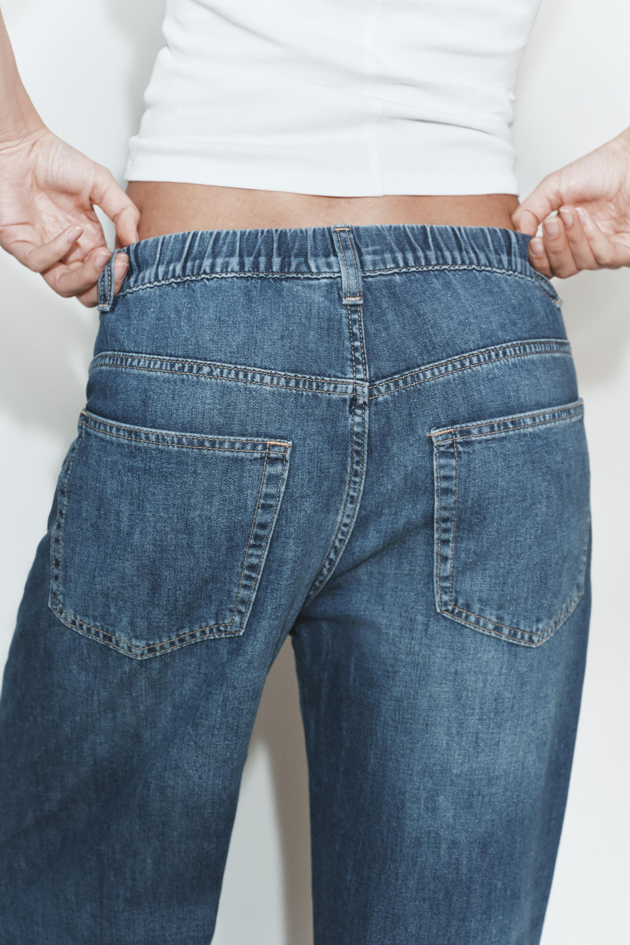 TRF RELAXED MID-WAIST DENIM JEANS | Zara UK