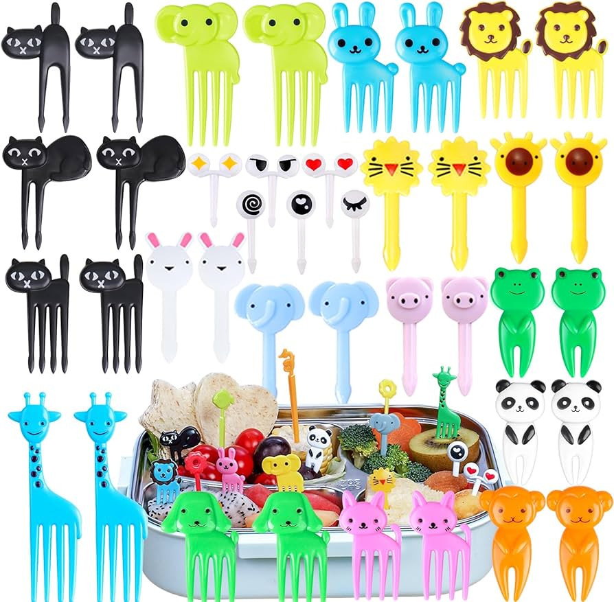 150PCS Animal Food Picks for Kids, Vicuna R Fun Kids Food Picks for Bento Box Accessories, Reusab... | Amazon (US)