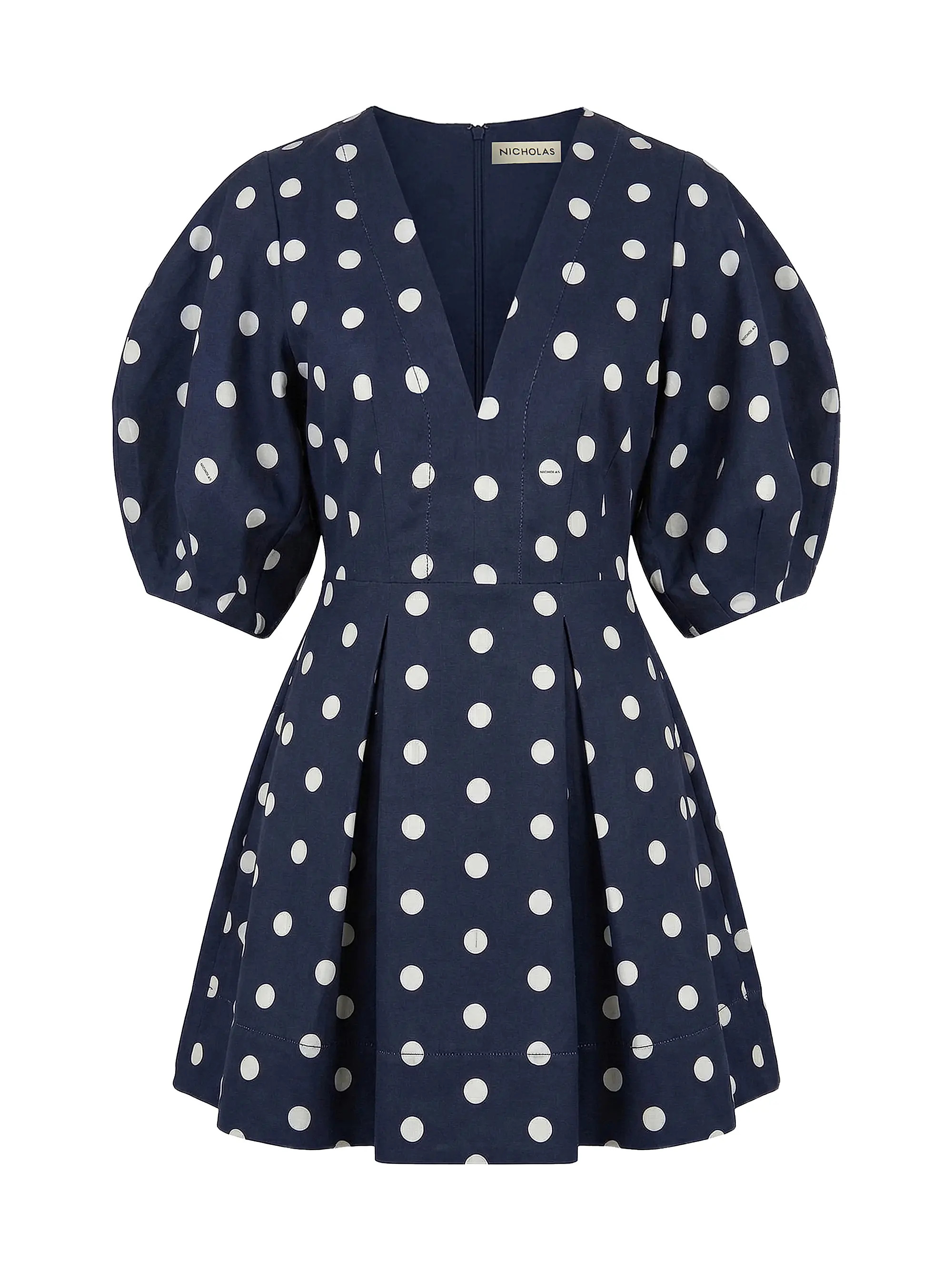 Nicholas the Label Josefa Linen-Blend A-Line Minidress | Saks Fifth Avenue | Saks Fifth Avenue