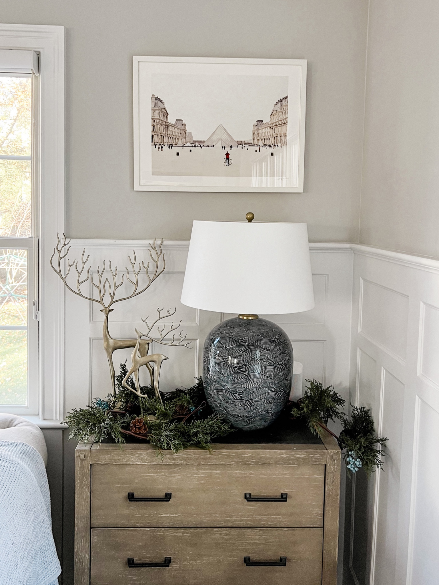 Cozy holiday corner 🌲

Garland, Serena & lily lamp, brass reindeer, dresser, pottery barn, Christmas decorations 

#LTKSeasonal #LTKhome #LTKHoliday
