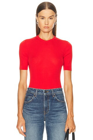 KHAITE Celina Top in Fire Red - Red. Size XS (also in S, M). | FWRD 