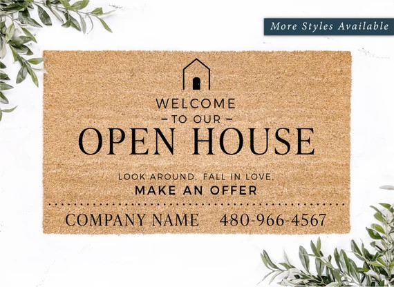 Open House Realtor Info Doormat - Etsy | Etsy (US)