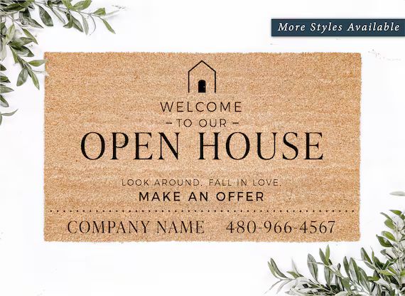 Open House Realtor Info Doormat - Etsy | Etsy (US)