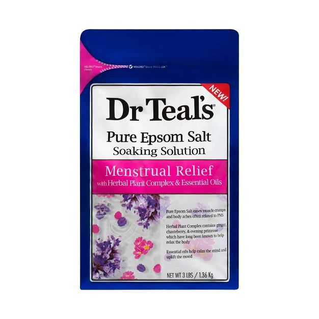 Dr Teal's PMS Menstrual Relief Pure Epsom Bath Salt - 3lb | Target