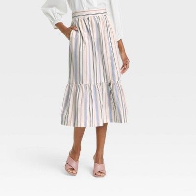 Women's Tiered Midi A-Line Skirt - A New Day™ | Target
