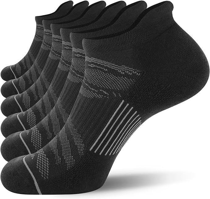 FITRELL 6 Pack Men's Ankle Running Socks Low Cut Cushioned Athletic Sports Socks 7-9/9-12/12-15 | Amazon (US)