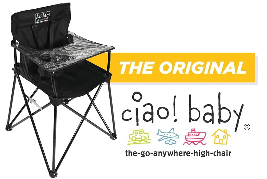 ciao! baby Portable High Chair for Travel, Fold Up High Chair with Tray, Black | Amazon (US)