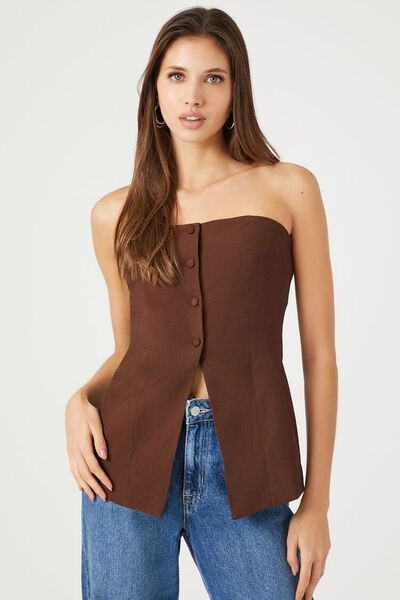 Strapless Button-Front Top | Forever 21 | Forever 21 (US)