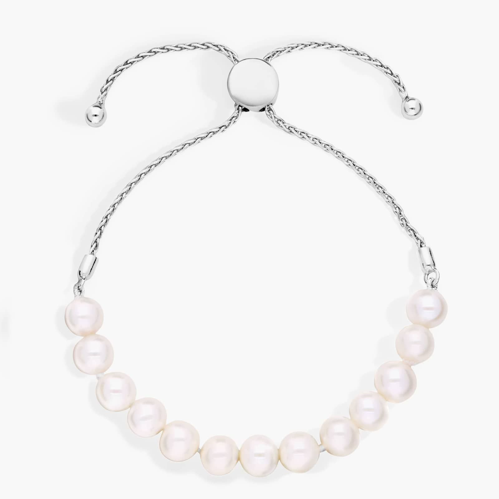 Freshwater Cultured Pearl Bolo Bracelet in Sterling Silver (6-7mm) | Blue Nile
