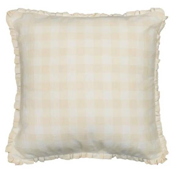 The Pioneer Woman Woven Gingham with Ruffle Pillow- Beige | Walmart (US)