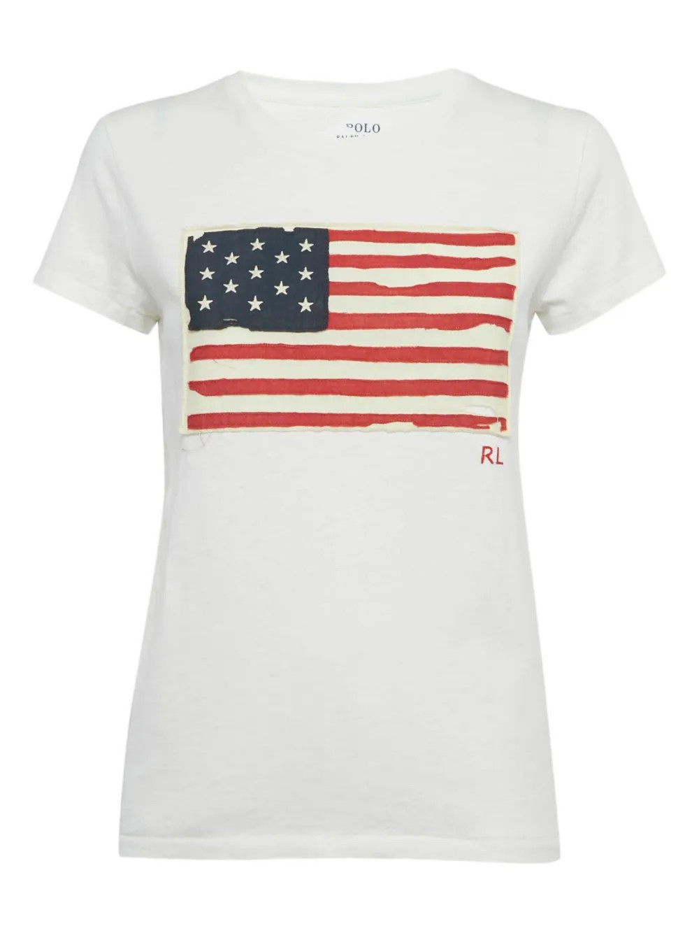 Polo Ralph Lauren flag applique T-shirt - White | Farfetch Global