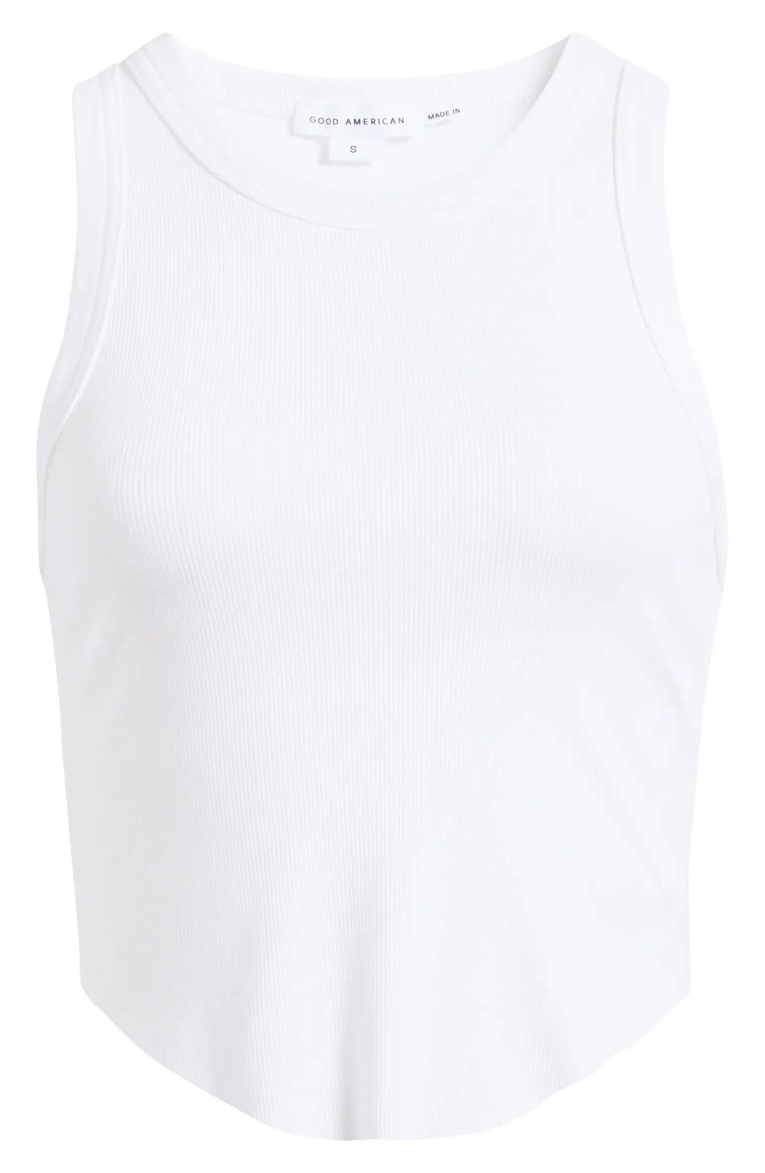 Lightweight Crop Stretch Cotton Rib Racer Tank | Nordstrom