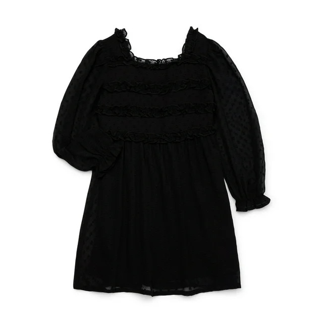 Wonder Nation Girls Ruffle Smocked Dress, Sizes 4-18 & Plus - Walmart.com | Walmart (US)