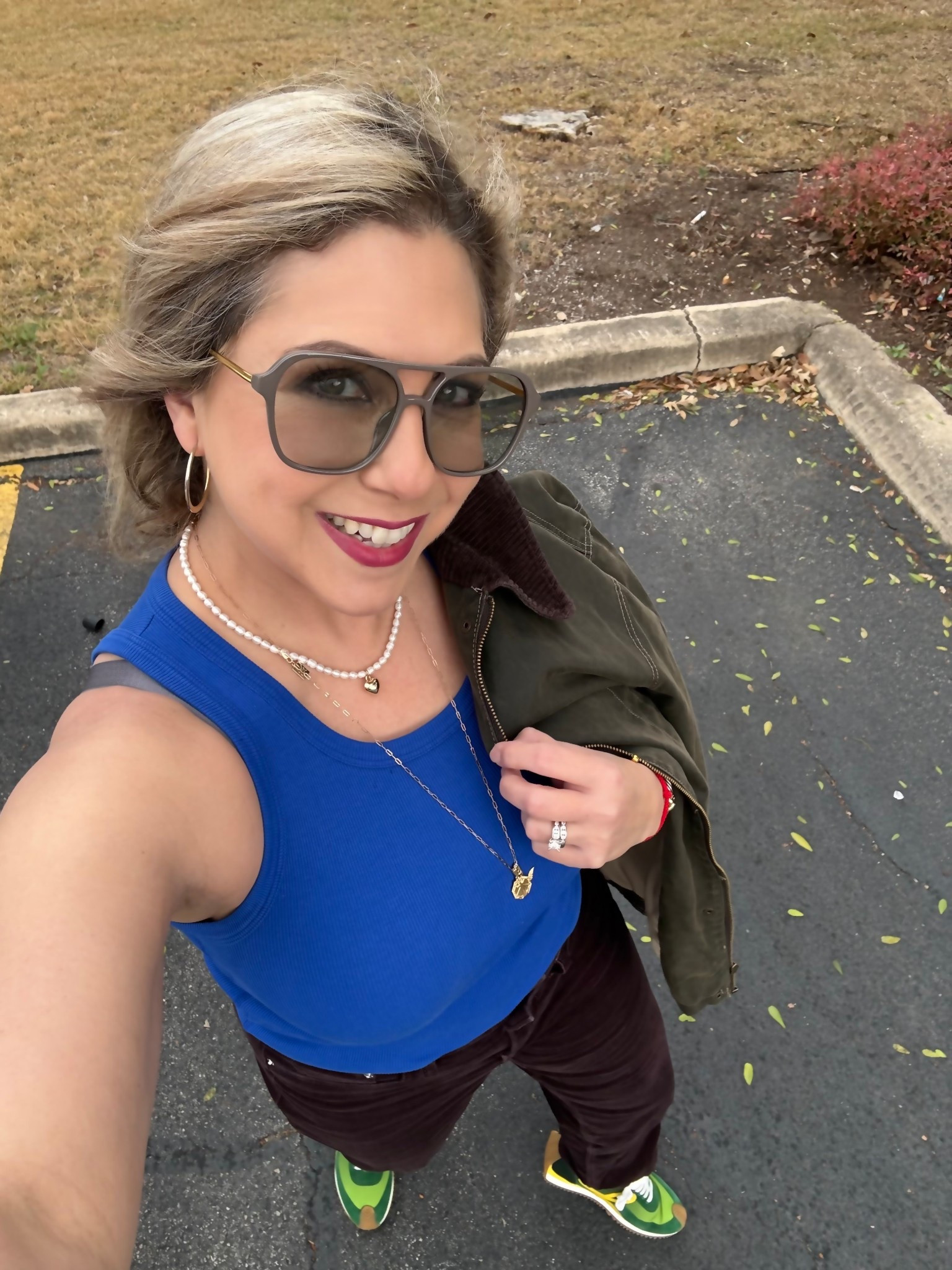 Some of the accessories that shows my signature style and completes my outfit are: sunglasses, shoes, jewelry and the bag✨ #sunglasses #pearls #jewelry #loewesneakers #sneakers #shoes #handbag #top #blue #cosstores #cos #tanktop #maximalism #minimalism #signaturestyle #style #trend #vintage #spanx #corduroy #fitness

#LTKfitnessgoals #LTKdayinmylife #LTKootd