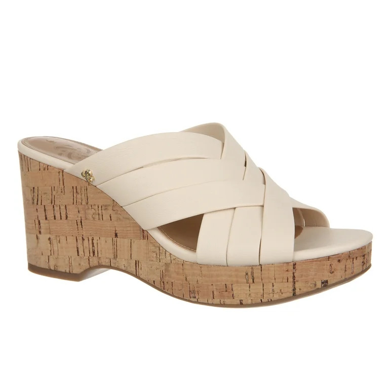 Sam & Libby Women's Cayla Slide Cork Wedge Sandal | Walmart (US)