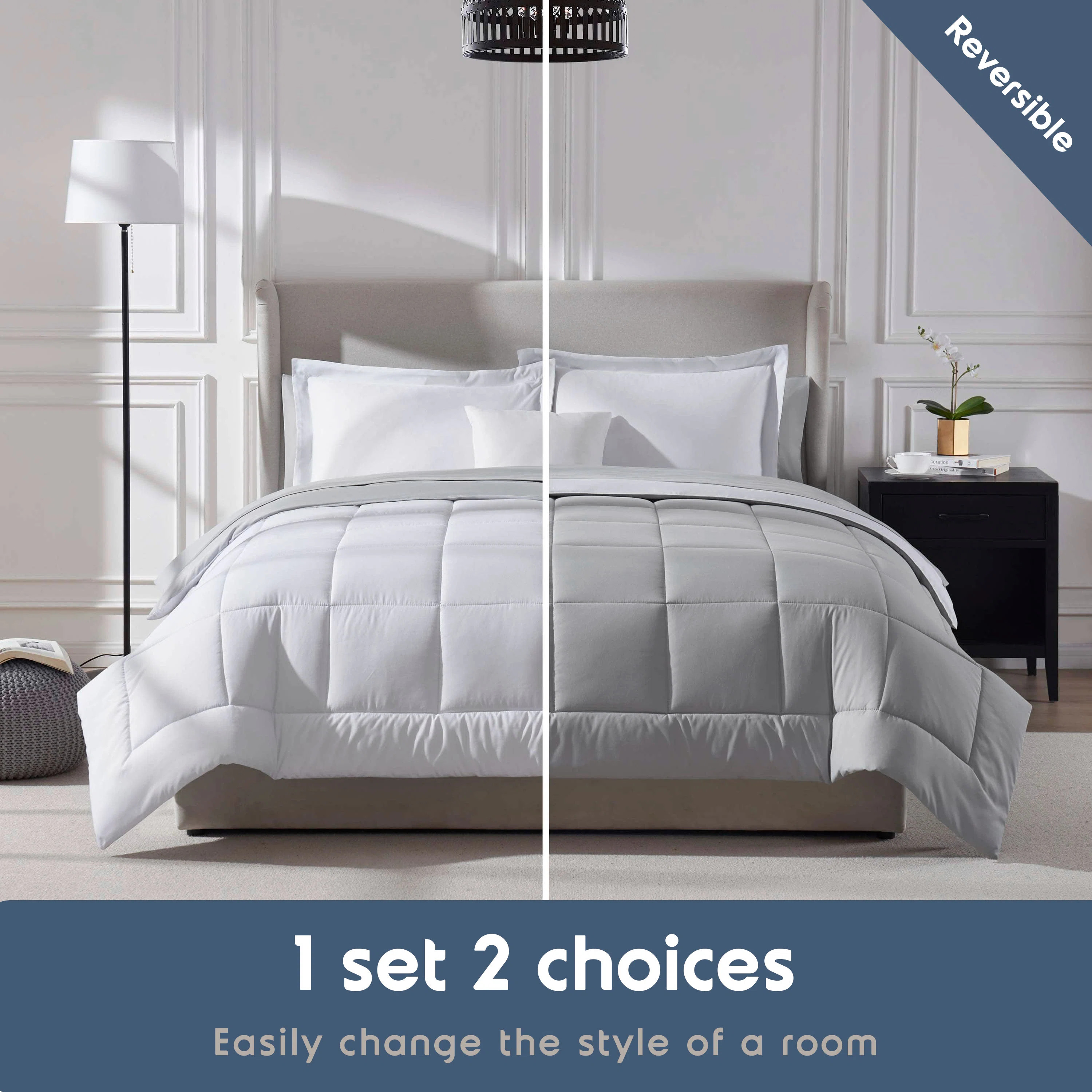 Bed-in-A-Bag Reversible Comforter Set with Bed Sheets | Wayfair North America