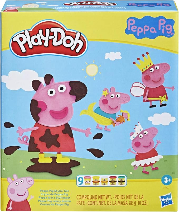 Play-Doh Peppa Pig Stylin' Set, Peppa Pig Playset with 9 Cans and 11 Tools, Peppa Pig Toys for 3 ... | Amazon (US)