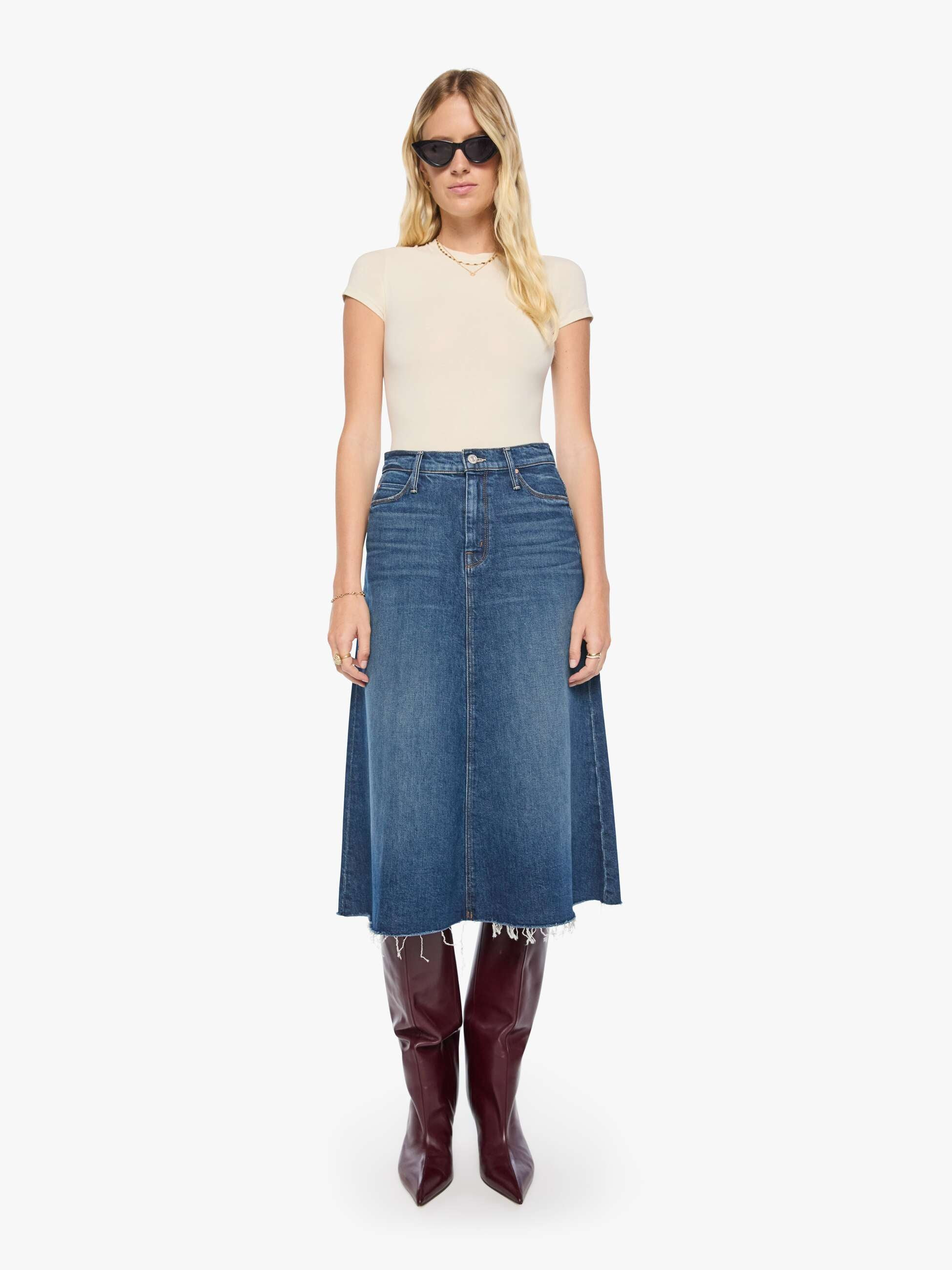 The Circle Midi Fray - Buckaroo | Mother Denim