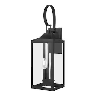 Home Decorators Collection Havenridge 3-Light Matte Black Hardwired Outdoor Wall Lantern Sconce w... | The Home Depot
