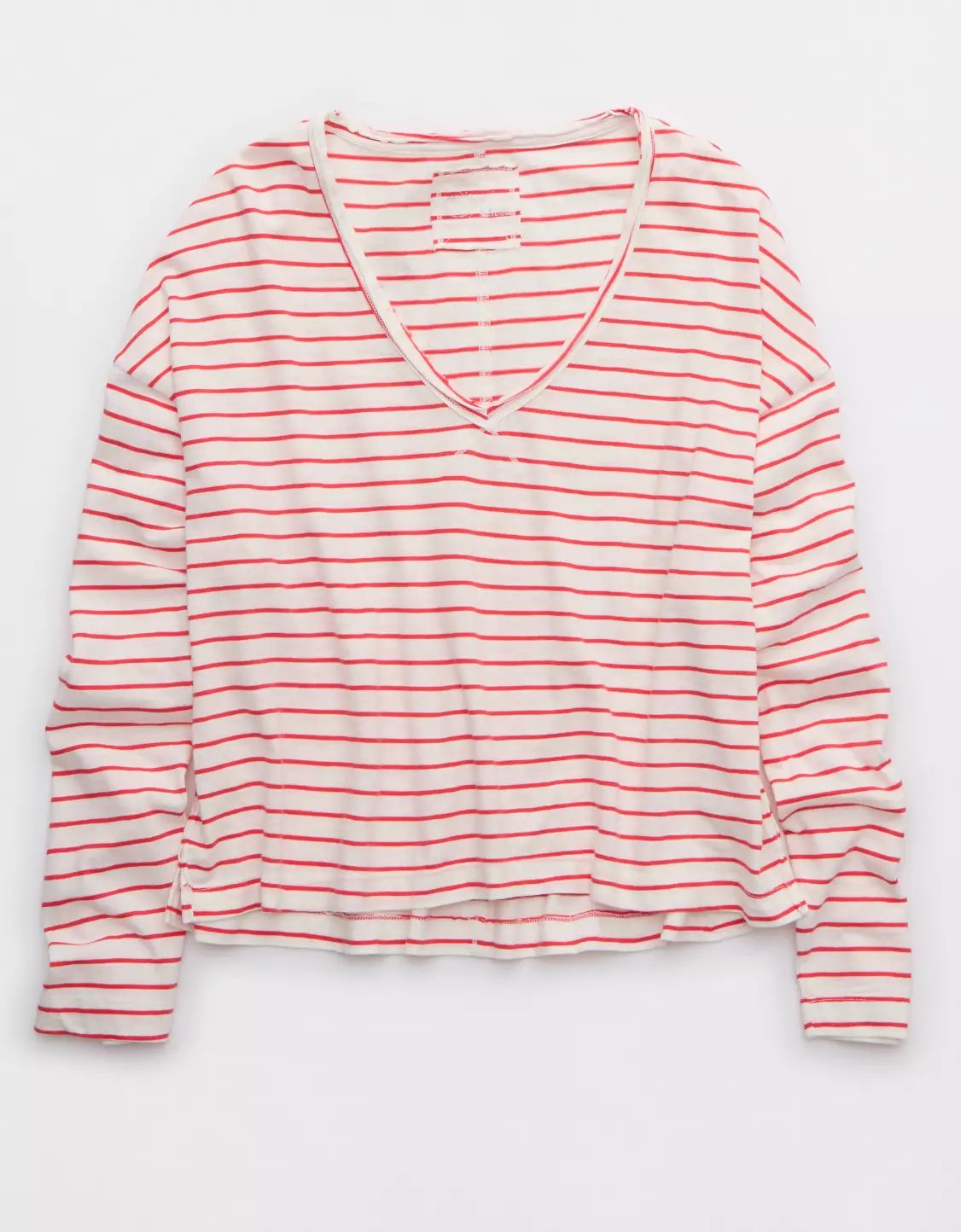 Aerie Long Sleeve Slouchy Oversized V-Neck T-Shirt | Aerie