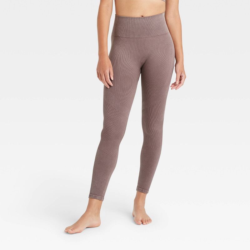 Women's High-Rise Ribbed Seamless 7/8 Leggings - JoyLab™ | Target