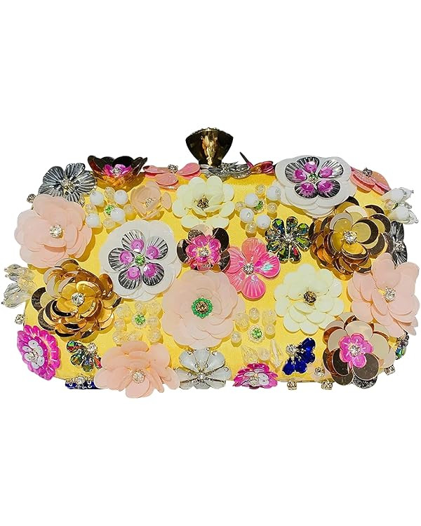 Lanpet Women Clutches Flower Evening Handbag Chain Strap Shoulder Bag | Amazon (US)