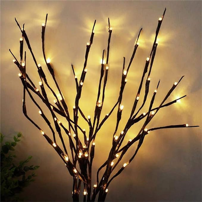 2 Pack Decorative LED Lighted Branch Lights Battery Operated Artificial LED Twig Branches Decorat... | Amazon (US)