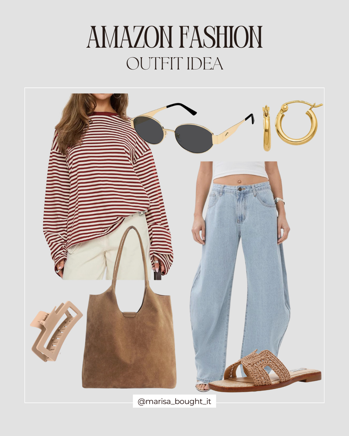 Cozy up with this comfy striped tee, jeans, and aviator sunglasses. Perfect for a laid-back day!

Save this pin for outfit inspo & tap to shop 🌷✨

I earn commissions from qualifying purchases.

#AmazonFashion #OutfitInspo #CasualStyle #CozyOutfit #EverydayLook #StripedTee #DenimStyle #EffortlessFashion
 

 #LTKootd