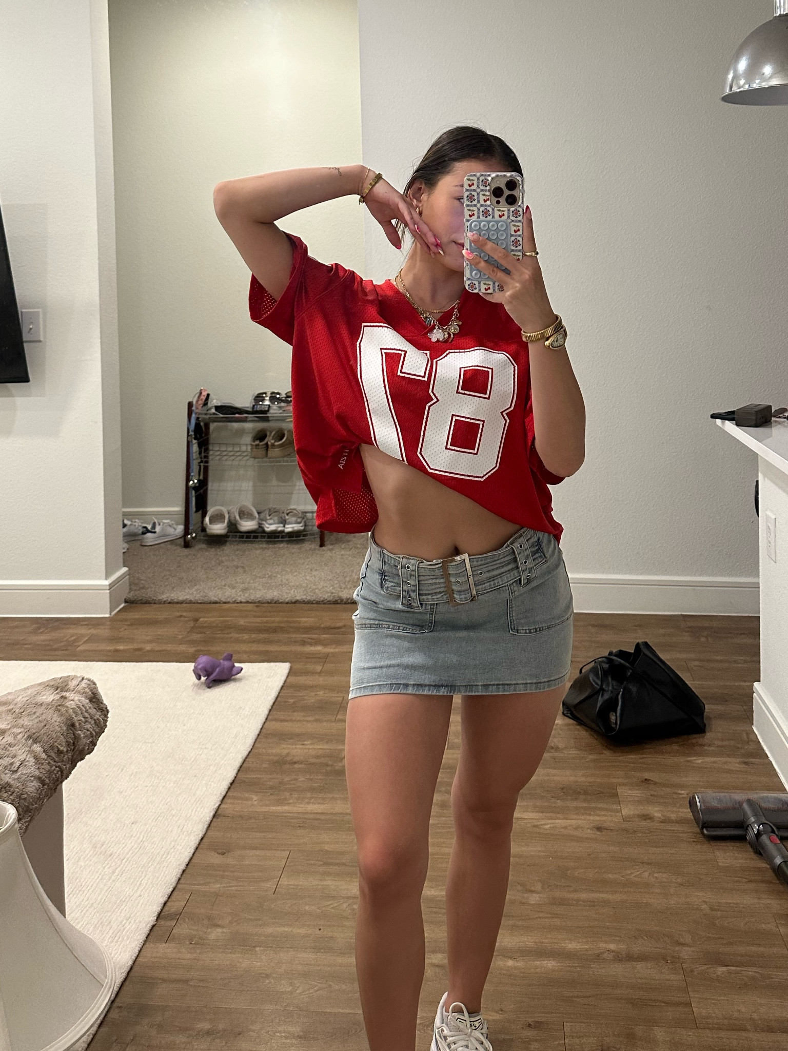 Aritzia , game day outfit, summer outfit, mini skirt, red outfit , chiefs 

#LTKfindsunder50 #LTKstyletip