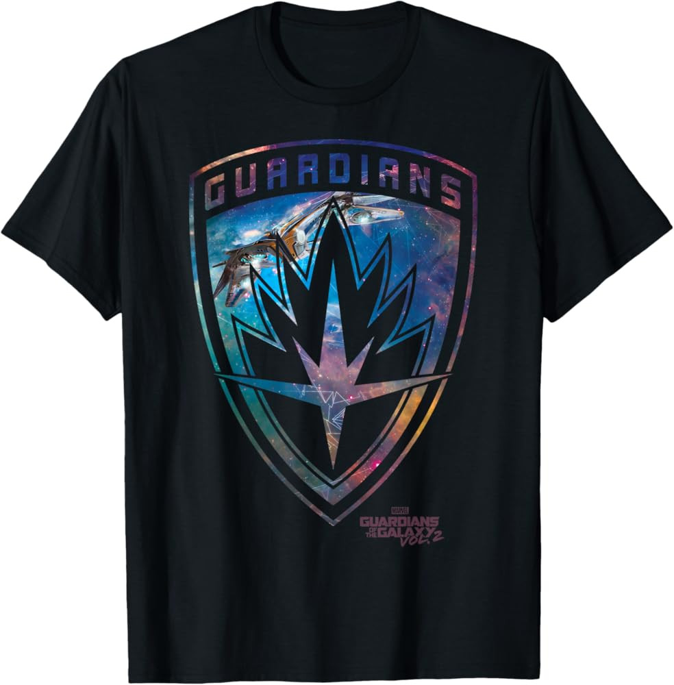 Marvel Guardians of the Galaxy Vol 2 Rainbow Ravager Badge T-Shirt | Amazon (US)