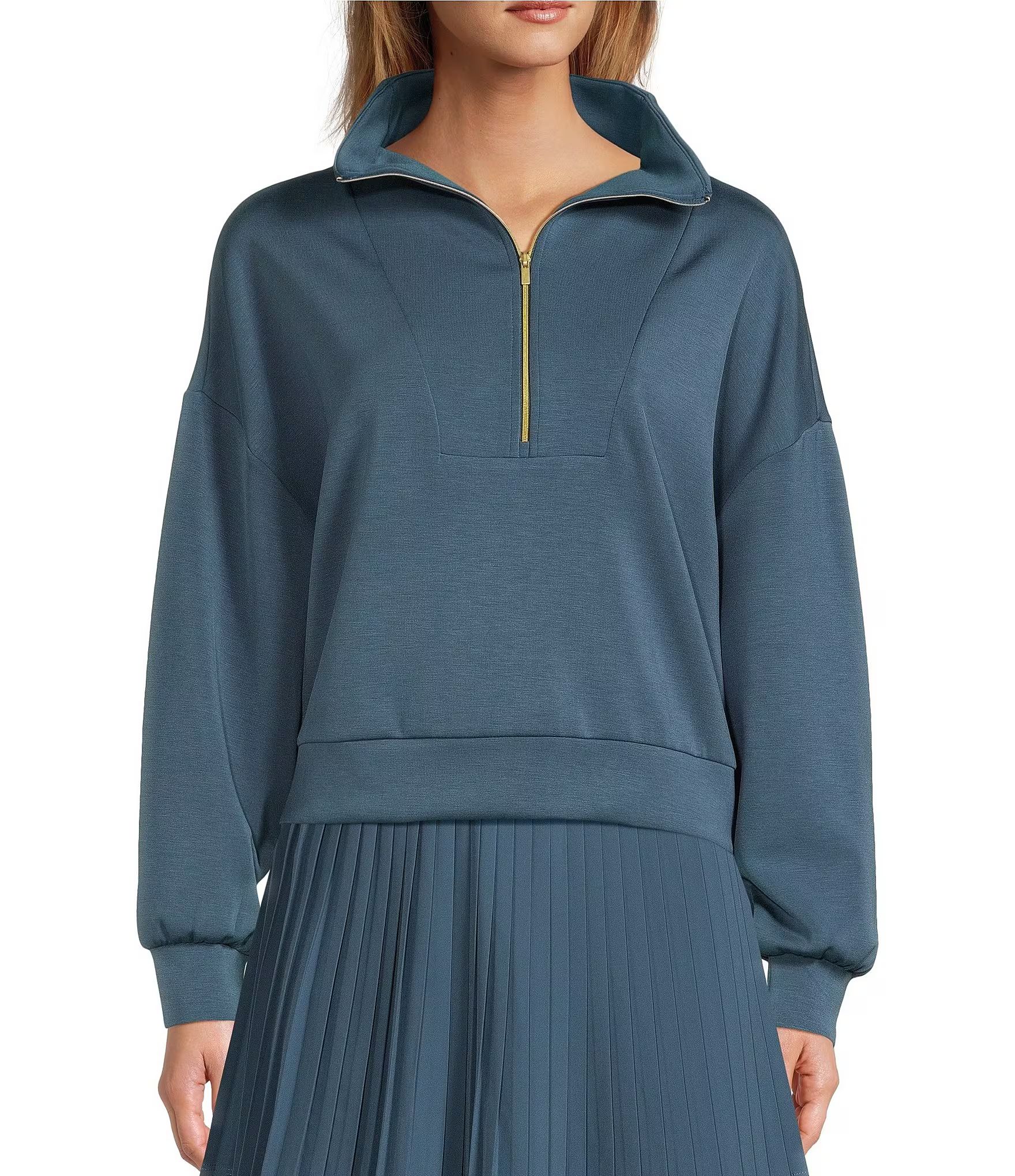 Active Sanctuary Stand Collar Quarter Zip Pullover Cropped Jacket | Dillard's