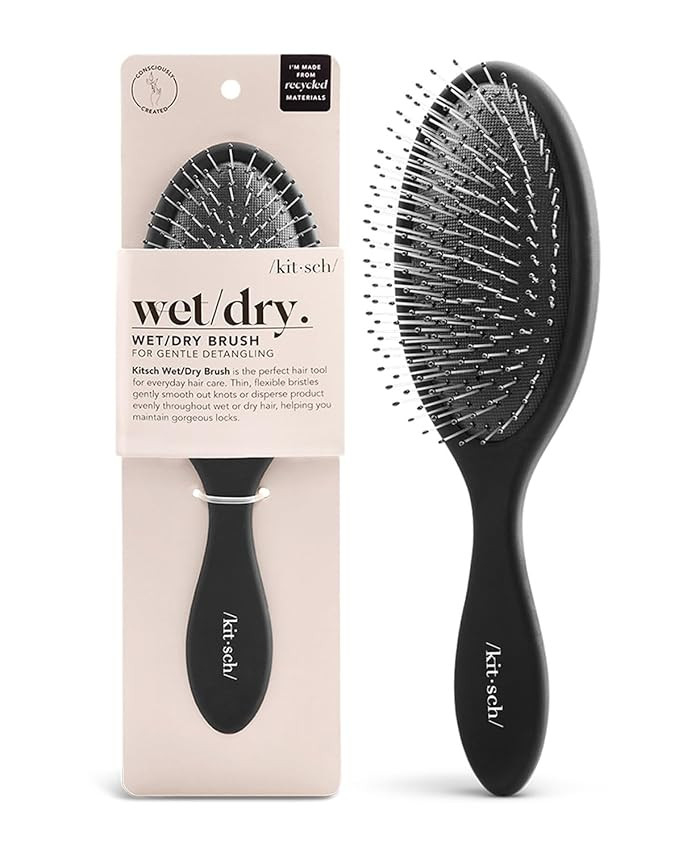 Kitsch Detangling Hair Brush - Soft Bristles for Straight, Curly, All Hair Types | Wet & Dry Trav... | Amazon (US)