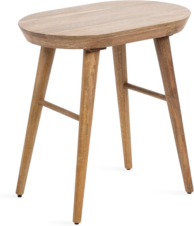 Kate and Laurel Conan Modern Oval Mango Wood Side Table, 22 x 14 x 22, Natural Wood, Mid-Century ... | Amazon (US)