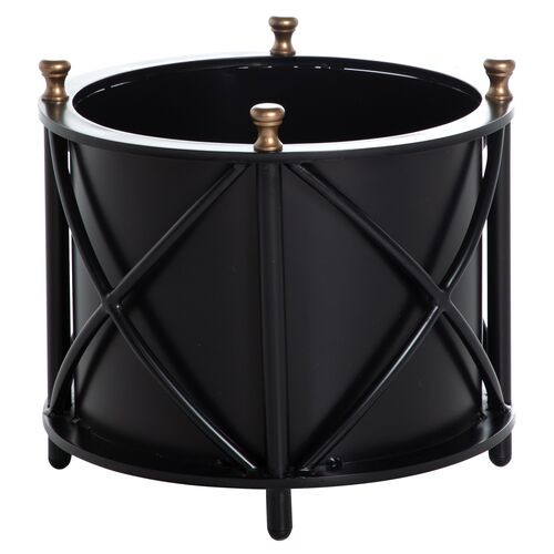 Frances Small Round Planter, Black | One Kings Lane