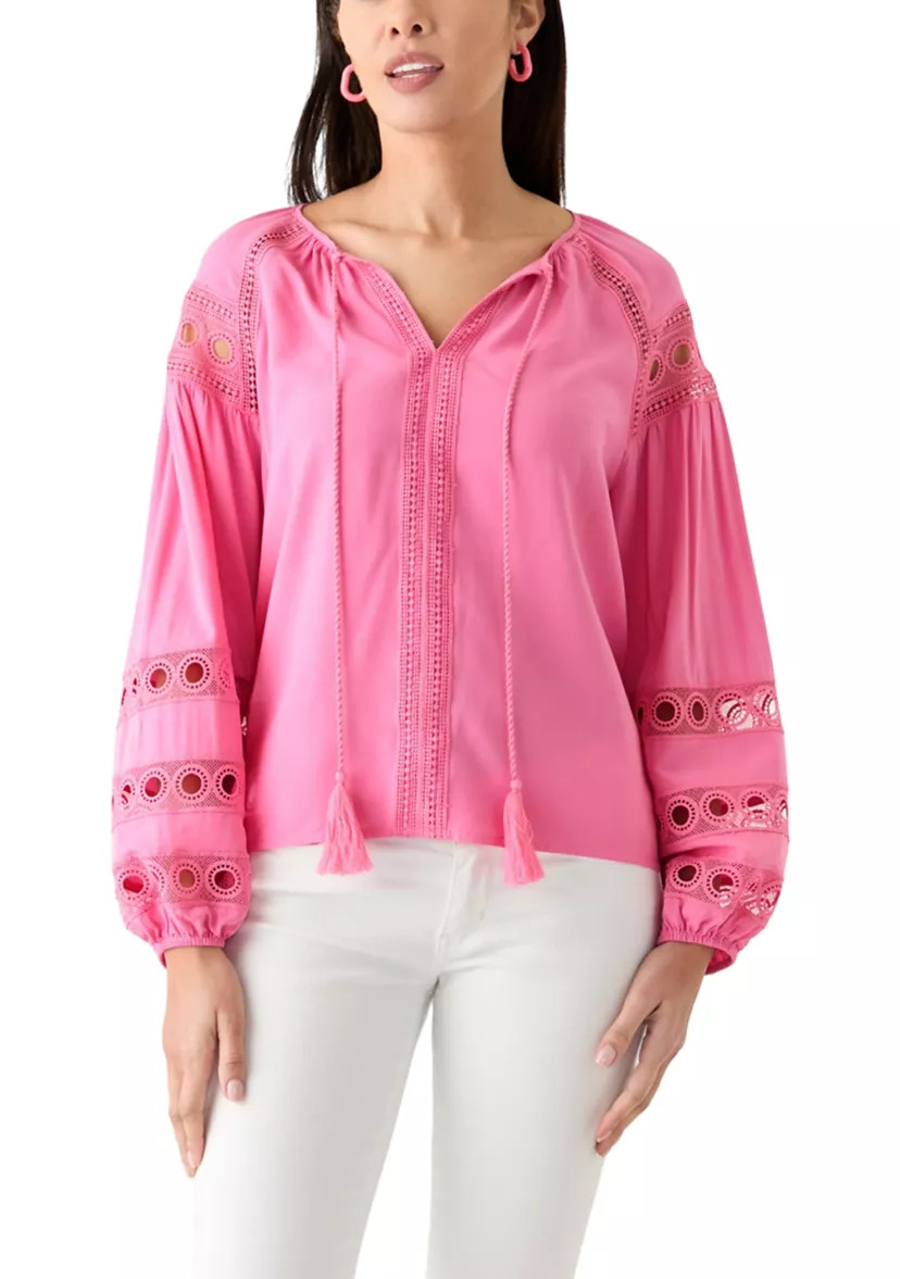 Women's Long Sleeve Tie Neck Blouse | Belk