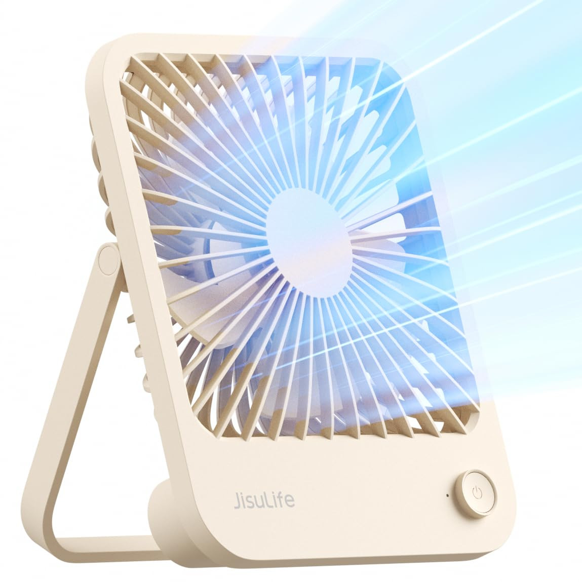 JISULIFE Desk Fan Battery Rechargeable, 4500mAh 180°Foldable Portable Personal Fan, 4 Speeds Adj... | Amazon (US)