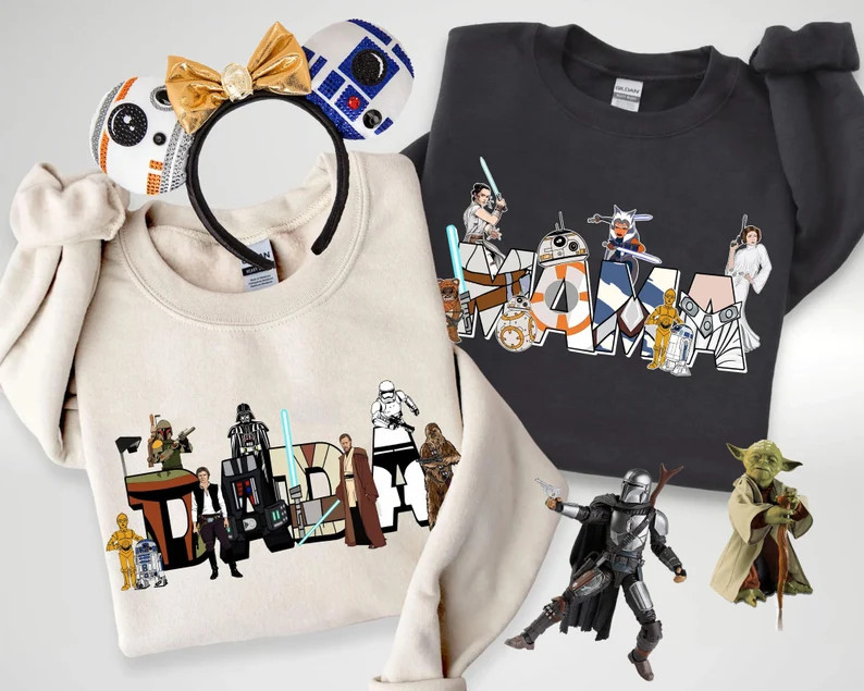 Custom Star Wars Mom Dad Family Matching Shirt, Darth Vader Han Solo Leia, Personalized Star Wars... | Etsy (US)